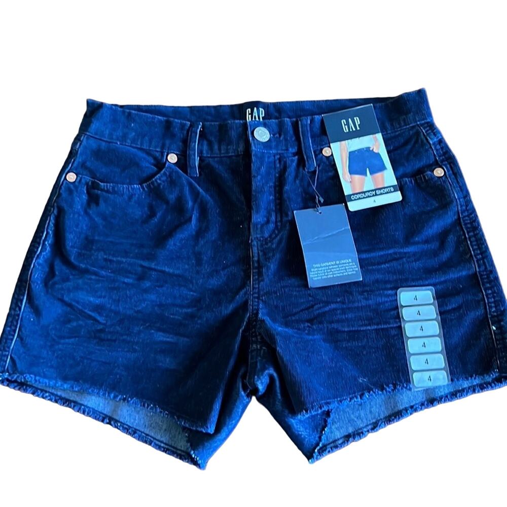 Gap Corduroy Shorts NWT Dark Medieval Blue Woman Size 4